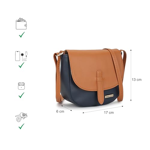 Image of Fastrack Puff Sling with Detachable Pouch | Faux-Leather Women's Handbags | Sling for Casual Carry