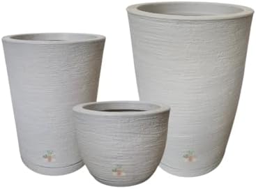 Kit 3 Vasos de Planta Decorativo Acabamento Grafiato com Alturas ...