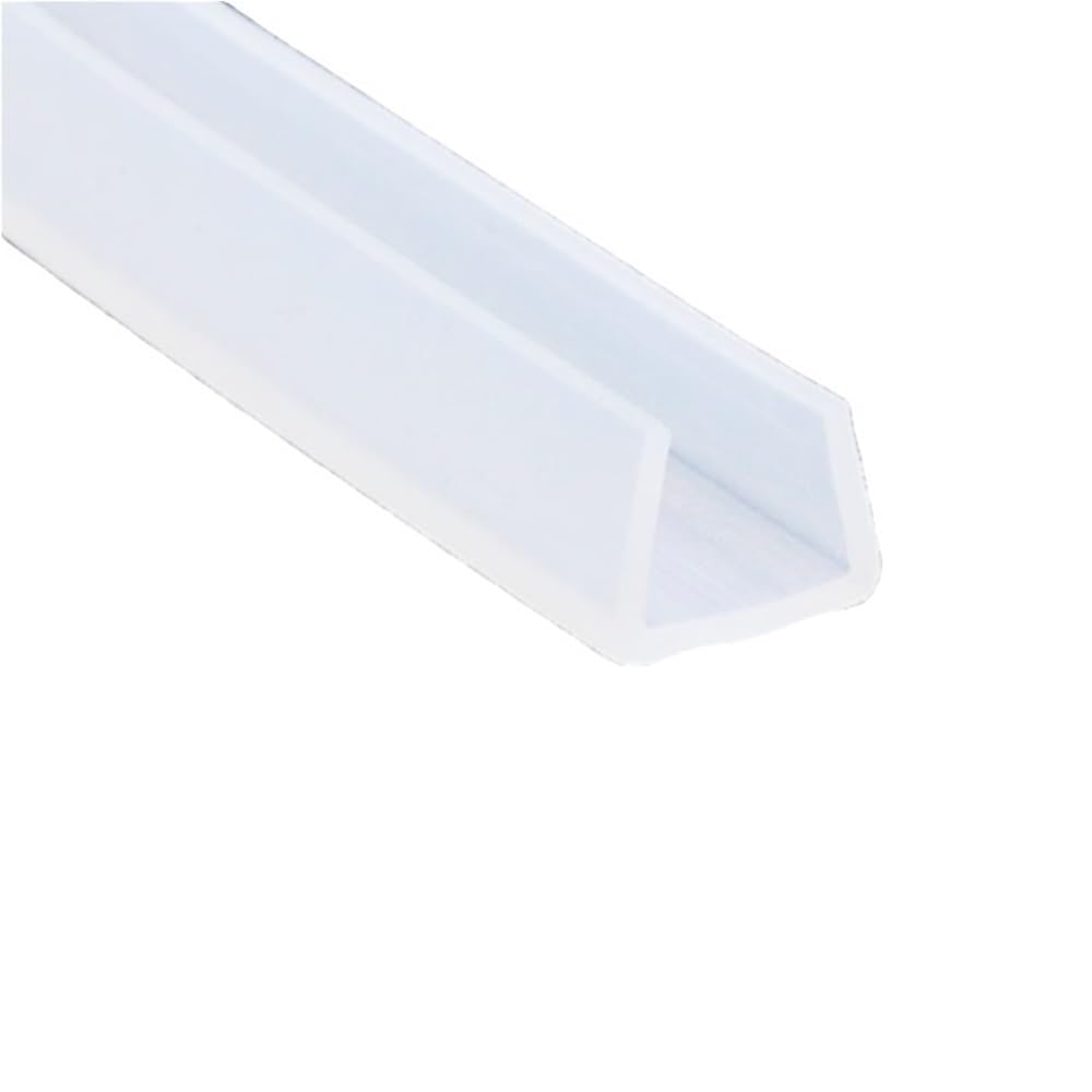 Loacea One Color U-Shaped Seal Strip 1Pc U Channel Silicone Rubber Shower Door Glass Sealing Strip, Edge Trim Glazing Weatherstrip Guard(14Mm*2Mm*5Meters)