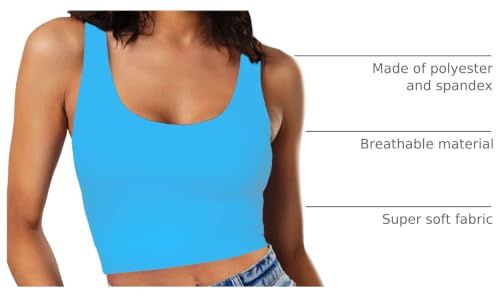 Image of Women's Sexy Sleeveless Crop Tops Double Layer Scoop Neck Cropped Tank Top