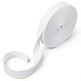 DOPENSPI 20m Einfach Gefaltetes Schrägband, 20mm Weißes Baumwoll Schrägband, Schrägbänder zum Nähen, Saumbänder für Heimwerker, Nähen, Säumen, Paspelieren, Säumen, Binden, Basteln