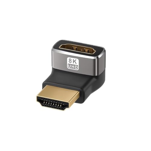 Image of Etzin HDMI Male to Female Adapter 8K 270 Degree Angle HDMI 2.1 Down 90 Degree Extension L-Shape Support 8K@60Hz /4K@120Hz HDR for TV Projector Laptop EPL-1407CC.