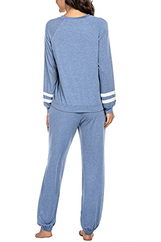 Image of Ekouaer Sweatsuits Womens Loungewear Set Tracksuit Long Sleeve Pajamas Set with Pockets 2 Piece Outfits Lounge Sets