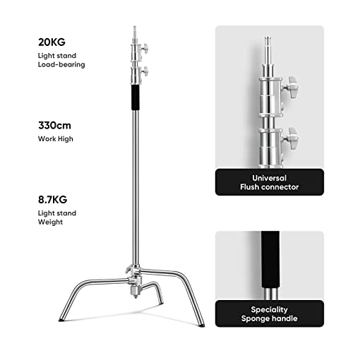 Image of Heavy Duty C Stand 10.8ft /330cm with Boom Arm 100% Stainless Steel