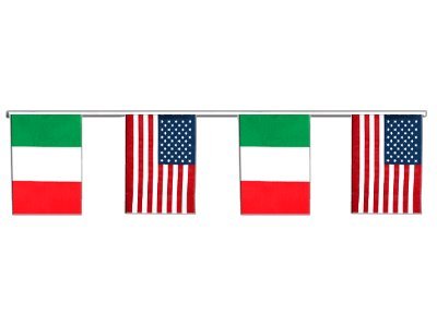 Guirlande d'amitié Italie - USA 6 m pour pavoiser vos façades facilement
