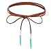 FXmimior Bohemian Long Choker with Turquoise Pendant Sexy Rock Handmade Vintage Necklace Women Accessories (brown)