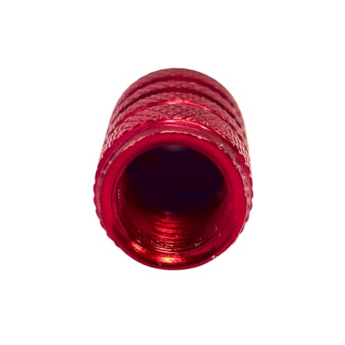 cyclingcolors 4 x Tapones de Válvula de Aluminio para Válvulas Schrader para Bicicleta, Motocicleta, Coche, Cuadraciclo y E-Scooter, Rojo miniatura 2