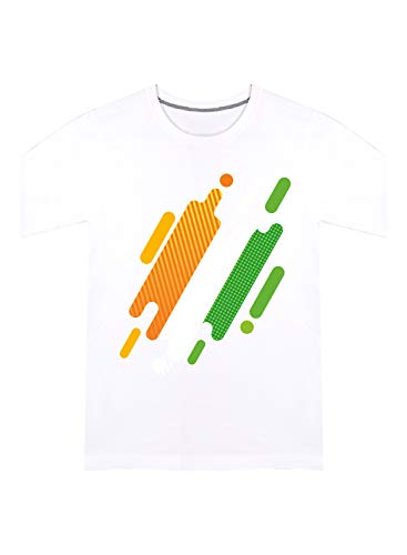 Image of Graphic Printed T-Shirt for Unisex Indian Tricolor Creative Artwork Tshirt | Casual Half Sleeve Round Neck T-Shirt | 100% Cotton | D00049-13
