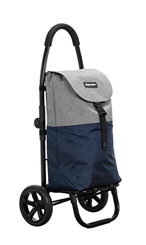 Playmarket Go Two Compact Carro de la Compra Plegable, Dos Ruedas Color Blue/Textured