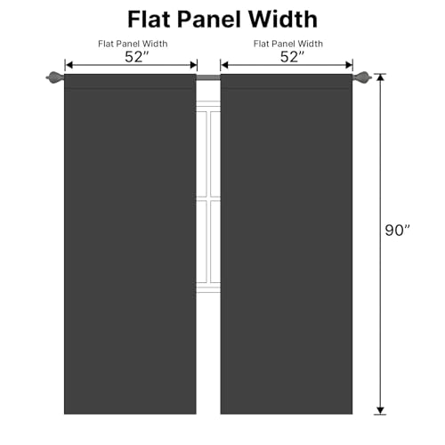 Image of H.VERSAILTEX Blackout Curtains Thermal Insulated Window Treatment Panels Room Darkening Blackout Drapes for Living Room Back Tab /Rod Pocket Bedroom Draperies, 52 x 90 Inch, Charcoal Gray, 2 Panels