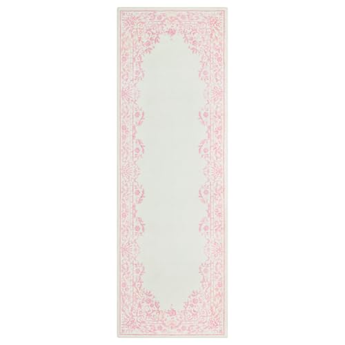 Tapete corredor rosa 2x6 con diseño floral miniatura 4