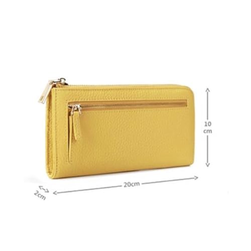 Wallets Women's Money Clips Genuine Leather Card Cases Purses Blocking Wallet Money Organisers Handbags 7.9Inch (Pink)3