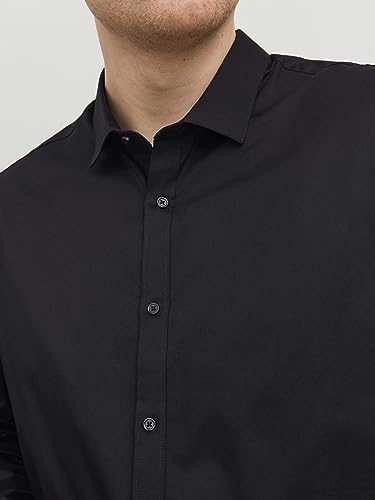 JACK & JONES Camiseta de Manga Larga para Hombre Jprblacardiff L/S Noos, Negro, S