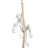 TBVECHI Modern Lighting Fixture Vintage Monkey Light Wall Light Table Light Pendant Light Creative Lighting E27 for Dining Living Room Bedroom Bar Cafe Decorative Hanging Lamp (Pendant Light, White)