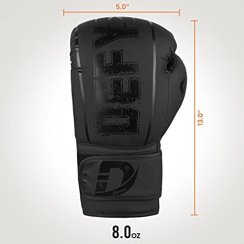 Defy Boxing Gloves For Men & Women - Premium Quality Synthetic Leather Boxing Gloves For Training - Perfect For Punching Heavy Bags, Sparring, & Fighting Gloves (Black, 16Oz) #TOP4