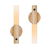 LANDGOO Smart Nursery Night Light - Ash Wood Motion Sensor with 2700K & Soothing RGB, Baby Safe for Toddler Rooms & Parent Relaxation (Child-Safe Parent-Controlled)