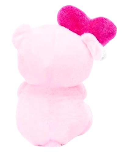 Image of Tickles Cute Teddy Holding Best Friend Heart Balloon Soft Stuffed Plush Toy for Kids Boys & Girls Friendship Birthday Gift (Color: Pink Size: 18 cm)