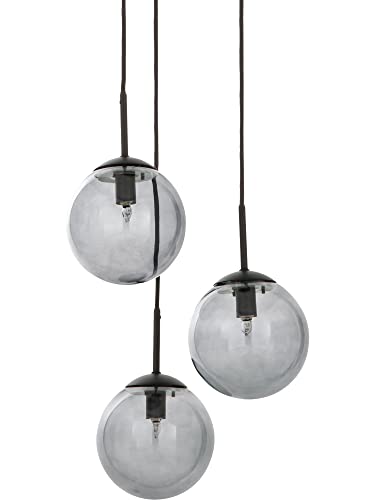 Westwing Cluster-Pendelleuchte Edie aus Rauchglas in Schwarz, 30x30 cm,...