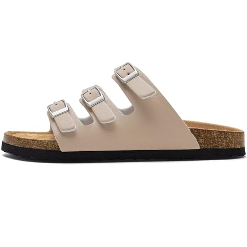 Torotto Boys Girls Sandals with Cork Footbed Adjustable Buckle Casual Slides Sandals Open Toes Flat for Kids Toddler3