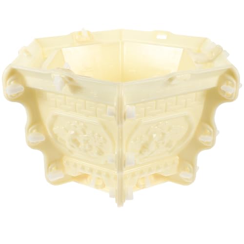 Moule à pot hexagonal en plastique beige pour activités DIY et artisanat