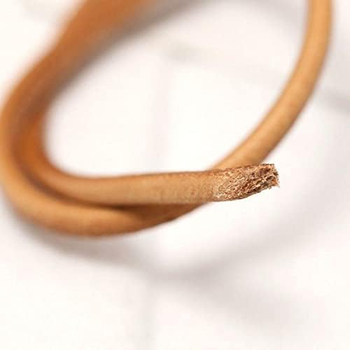 LEEQBCR-Cowhide round leather rope, used to make bracelets, necklaces and beaded jewelry, black (a roll of 8m)