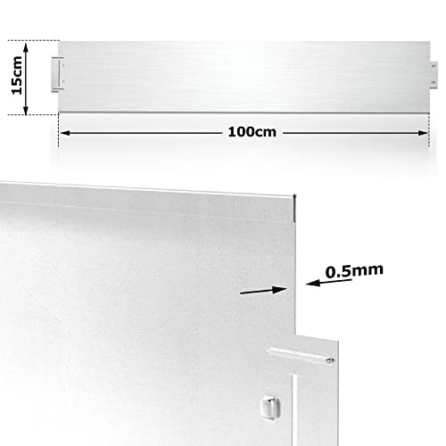 Vigevee Rasenkante verzinkt Metall, 5m 10m 15m 20m 25m 30m 35m 40m 45m 50m 100x15cm oder 100x18cm Beeteinfassung Mähkante Palisade Gartenbeet, Silber (Länge 5m - Höhe 15cm)