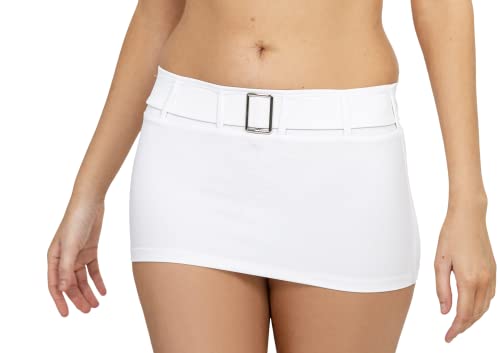Pin Up Doll Low Rise, Stretchy, Belted Mini Skirt, Flirty and Fun, Mini Skirts for Women, Women's Low Rise Micro Mini Skirt