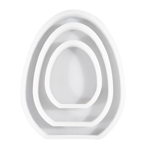Moldes de vela de Pascua - Moldes de Epoxi Pascua | Moldes de silicona de jabón de huevo de Pascua, 3x velas que fabrican suministros de resina, molde de silicona con marco de huevo hueco