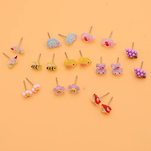 50 Pairs Cute Earrings For Girls 10-12- Surgical Steel Earrings For Teen Girls-Plastic Cartoon Hypoallergenic Earrings For Kids- St Patricks Day Earrings Christmas Gift For 8 Year Old Girls Gifts #TOP5