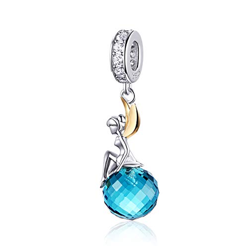 Ciondolo a forma di fata, in argento Sterling 925, con ciondolo a forma di elfo, con zirconia cubica, compatibile con braccialetti europei Pandora