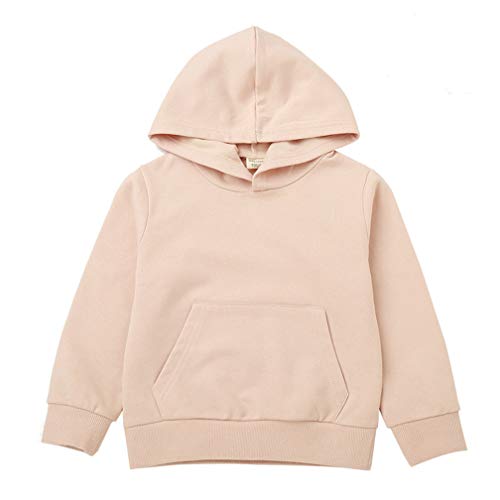 EISHOW Toddler Unisex Baby Autumn Hooded Sweatshirt Infant Boys Girls Winter Hoodies Solid Pullover Pockets Outfits (5T,Flesh Color)