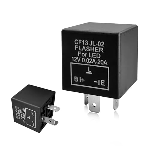 FSTURIOS 3-Pin CF13 EP34 Electronic Flasher Relay, CF13 JL-02 12V LED Light Flasher Blinker Relay, Universal Turn Signal Light Falsher Fixes Hazard Warn Hyper Flash No Flash