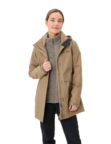 VAUDE Idris IV 3in1 Parka für Damen – Wasserdichte Regenjacke für Damen mit Fleece-Innenjacke, Wind und Regenjacke für Damen mit Ceplex Active Membran – ideal für Winter & Alltag