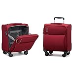 Hanke 16 Inch Underseat Carry On Luggage with Spinner Wheels Airline Approved, Small Rolling Suitcase Softside Underseater Lightweight TSA Travel Roller Suitcase Carry-On Bag(Burgundy)