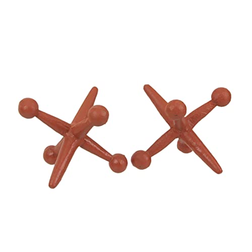 Retro-Inspired Orange Enamel Painted Cast Iron Giant Jack Bookends -