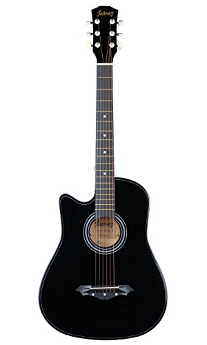 Image of Juarez Acoustic Guitar, [ LEFT HANDED] 38 Inch Cutaway, 38CL /BK with Bag, Strings, Pick and Strap, Black