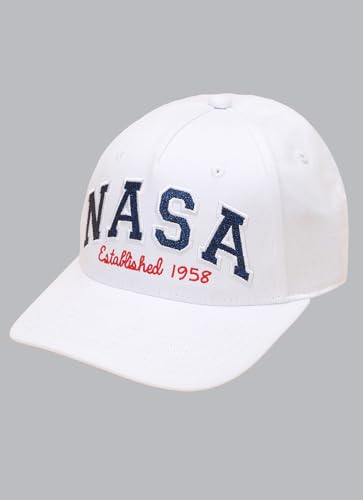 Image of Free Authority Official NASA Embroidered White Cap for Men & Women | Adjustable Closure