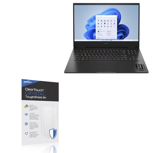 BoxWave Screen Protector Compatible With HP Omen 16 (16-xf0087nr) - ClearTouch Crystal ToughShield 9H (2-Pack), Clear 9H Tough Flexible Film Screen Protector