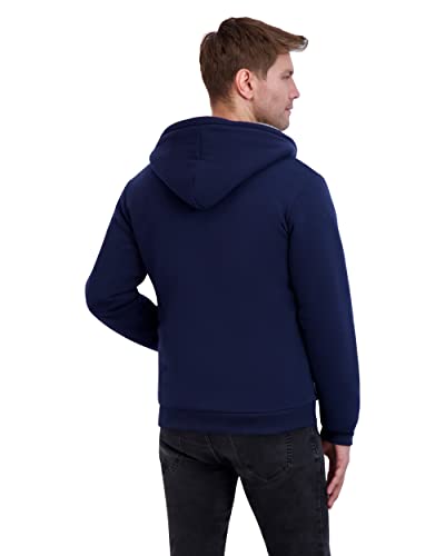 Prime Threads Men’s Full Zip Up Sweatshirt - Fleece Sherpa Lined Hoodie For Men - Warm Jacket Navy #TOP4