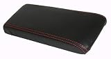 Fits 1986-1992 Toyota Supra MK3 Synthetic Black Leather Center Console Lid Cover with Red stitching. (Skin Only)