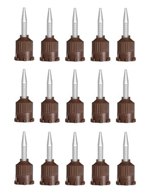 AmeriCan Goods 25/Pack Dental T-Mixer Mixing Tips 1:1 Ratio, Brown Short Reduced Material Waste up to 30% Made in Switzerland