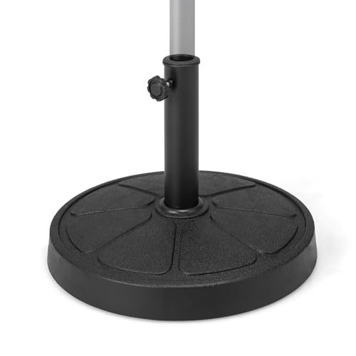 KOMFOTTEU Sonnenschirmständer aus Harz, Schirmständer rund für Schirmstangen von 38/48 mm, Marktschirmständer für Garten, Terrasse, Balkon (Φ45 x 35 cm, 14 kg)