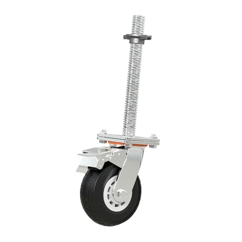 KiBcsLic Rueda para Andamio de Servicio Pesado, Diseño de Varilla de Ajuste, Fácil de, Rueda de Repuesto de 6'y 360 Grados para Estantes de Banco de Trab, Goma, Individual