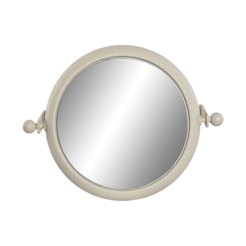 Miroir de table blanc en métal texturé pour coiffeuse cocooning - 2