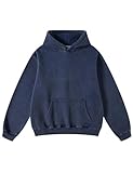 Sweat à capuche surdimensionné pour femme : sweat à capuche sans cordon de serrage, fabriqué en tissu de haute qualité super doux et confortable. Polaire de coton confortable brossée pour plus de douceur et de chaleur. Look : poignets et ourlet côtelés extensibles, avec une poche kanga pour garder les essentiels à portée de main