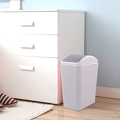 Ggbin Plastic Garbage Trash Cans With Swing Lid, 16 L Grey Kitchen Trash Bins #TOP4