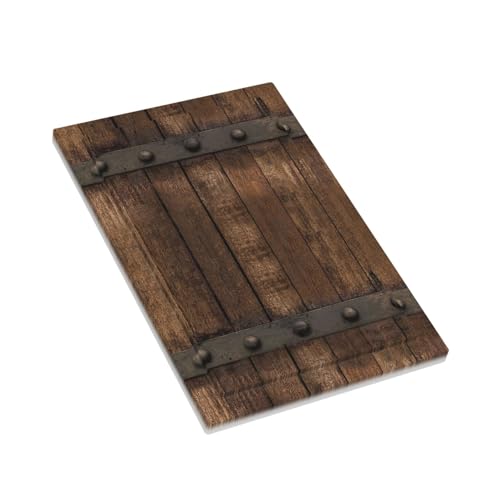 Tapa de pared decorativa que oculta cables sueltos con placa rústica de madera marrón 5x3 4