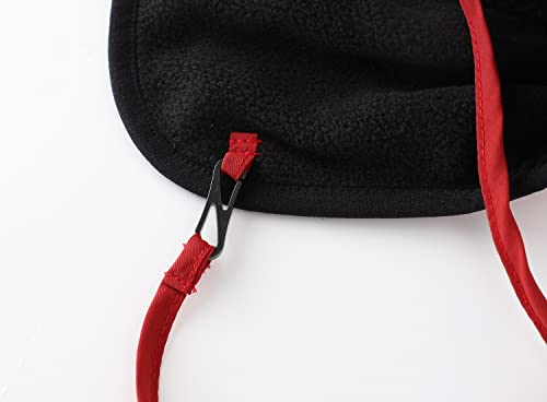 Bonnet d'hiver imperméable pour randonnée et ski avec cache-oreilles rouge chaud