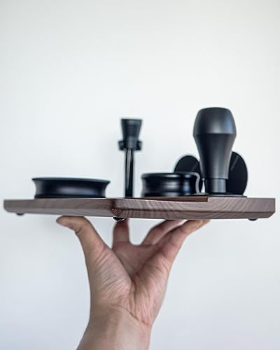 Normcore Tamping Station - Natural Walnut Espresso Tamping Mat - Wooden Tamping Mat for 51/54/58mm Portafilter, Tamper, Distributor, Puck Screen and Portafilter - Genuine American Walnut Wood