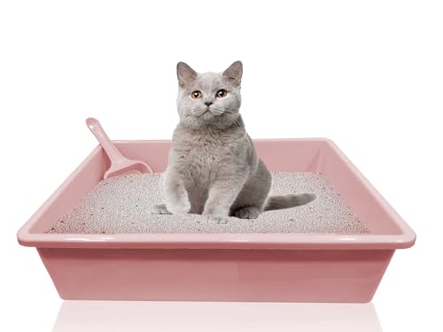 Pets-Empire-Cat-Litter-Tray-with-Scoop-14-x-105-Inch-Kitten-Litter-Tray-Cat-Litter-Tray-Suitable-for-Kittens-Cat-Rabbit-Pet-Reduces-Odor-Perfect-Starter-for-Toilet-Training-Pink